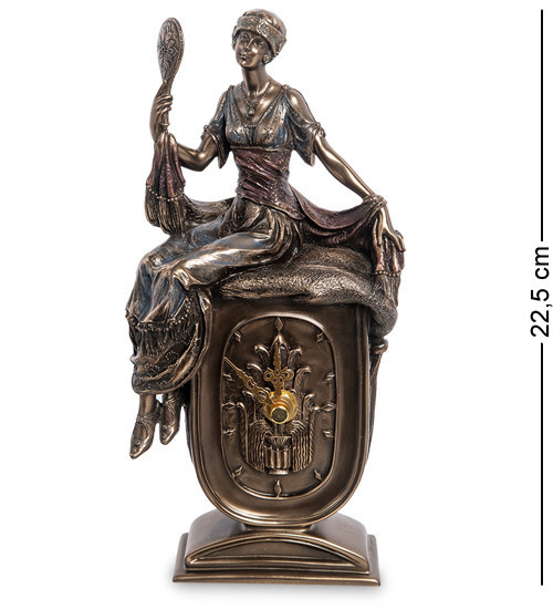 Годинники настільні Veronese Дівчина з дзеркалом 22,5 см 1906295 годинник на стіл веронезе статуетка з