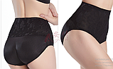Високі труси великий пушап для округлення і збільшення сідниць чорні, фото 7