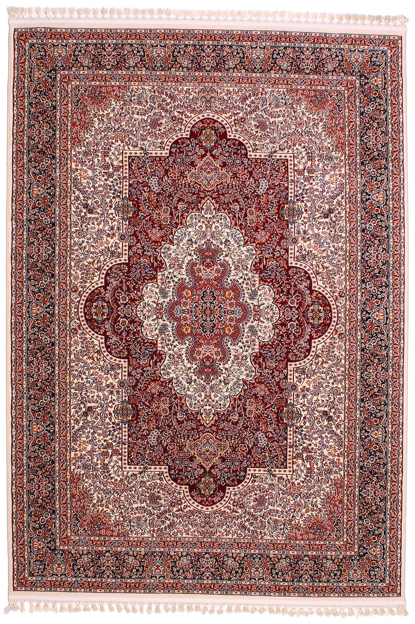 Коврик SEHRAZAT 9230A 1,5Х2,3 Кремовый с синим прямоугольник