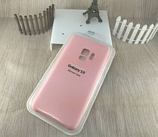 Оригінальний чохол "Silicon case" для Samsung Galaxy S9 SM-G960 Soft Touch — рожевий із логотипом