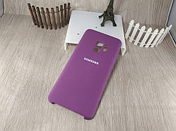 Оригінальний чохол "Silicon case" для Samsung Galaxy S9 SM-G960 Soft Touch — баклажанний з логотипом