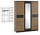 Шафа розпашна Меблі Сервіс Вероніка 3Д венге темний/апріл, фото 2