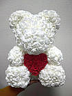 Мишко з серцем 3D троянд Teddy Rose 40 см, Білий, фото 4