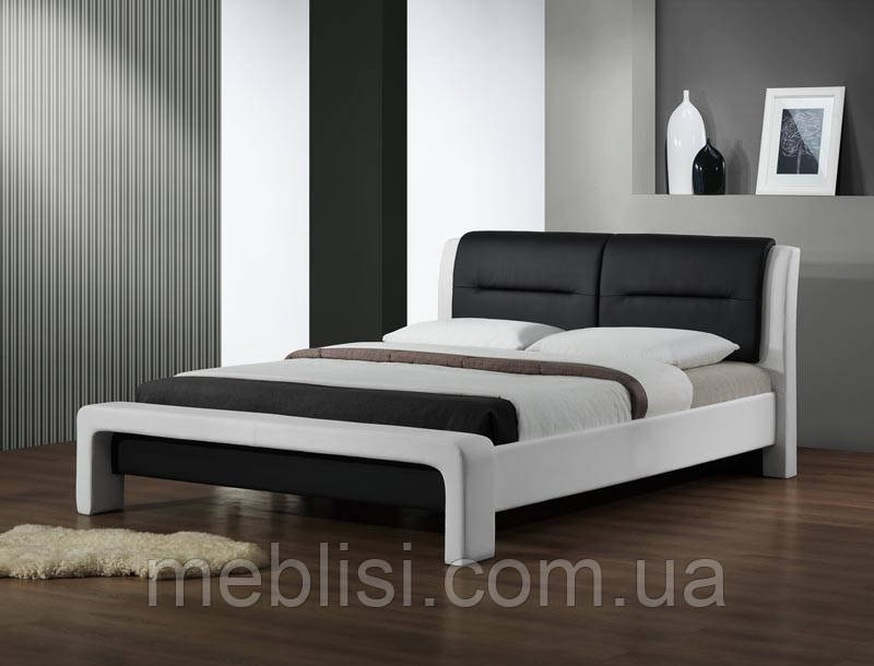 Біла ліжко CASSANDRA 160 (білий/чорний) Halmar