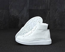 Жіночі кросівки Alexander McQueen HI White білі. ТОП Репліка ААА класу., фото 2