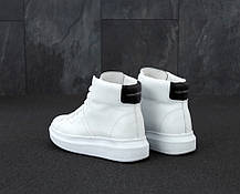 Жіночі кросівки Alexander McQueen HI White білі. ТОП Репліка ААА класу., фото 3