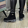 Черевики жіночі на товстій підошві, натуральна замша, фото 2