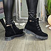 Черевики жіночі на товстій підошві, натуральна замша, фото 5