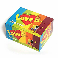 Блок жуйок "Love is" паковання ОРІГІНАЛ набір подарунок на День Закоханих 8 Марта ідея жувальна гумка