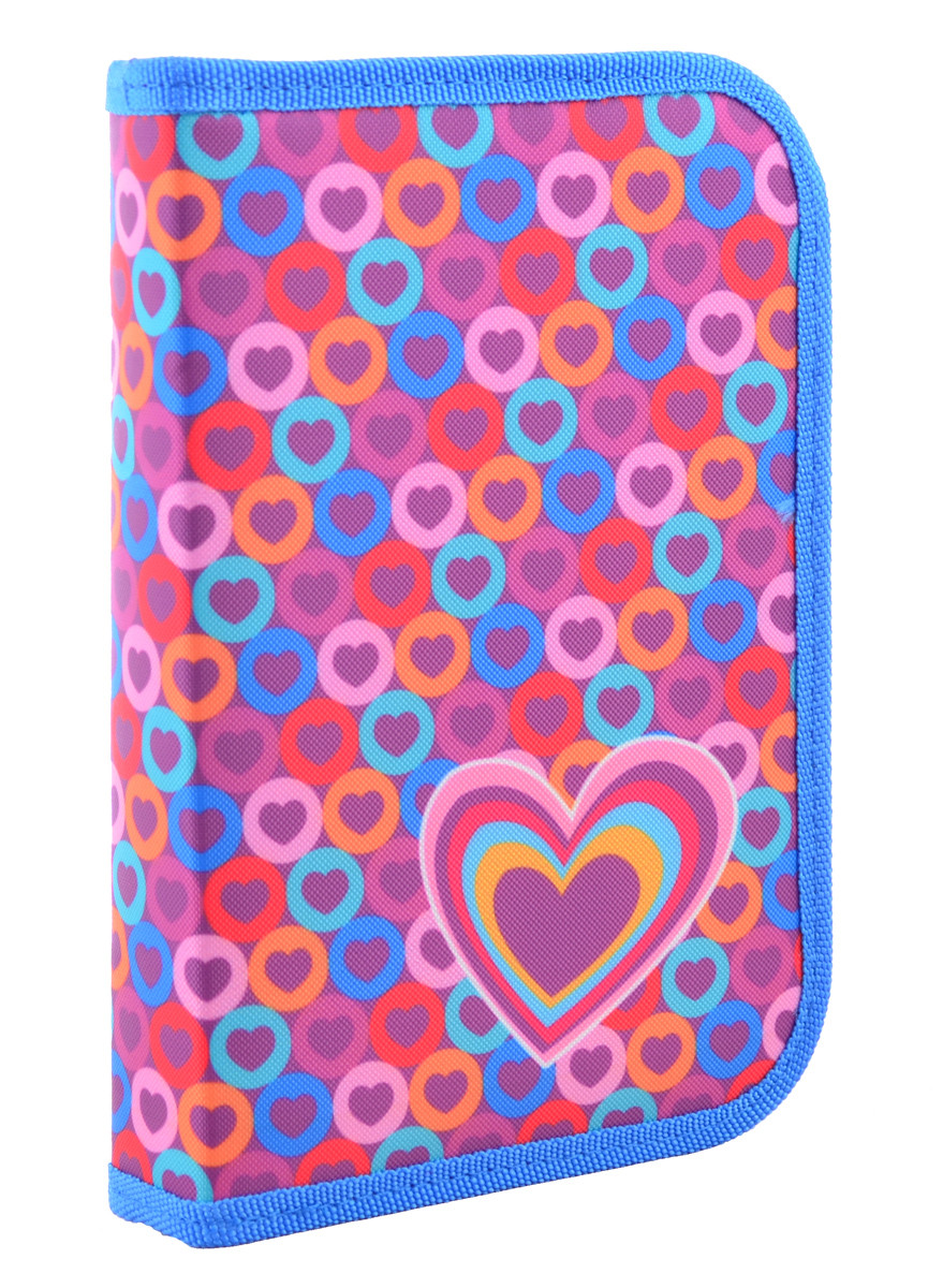 Пенал твердий одинарний з клапаном Hearts, 20.5*13*3.2