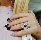 Серебряное кольцо с россыпью цирконов Леди роскошь, фото 5