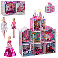 Трехэтажный кукольный домик Bellina 66926 с куклами и мебелью