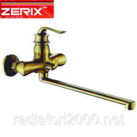 Змішувач для ванни довгий ніс ZERIX Z22219-2 BRONZE EURO (CHR-006)