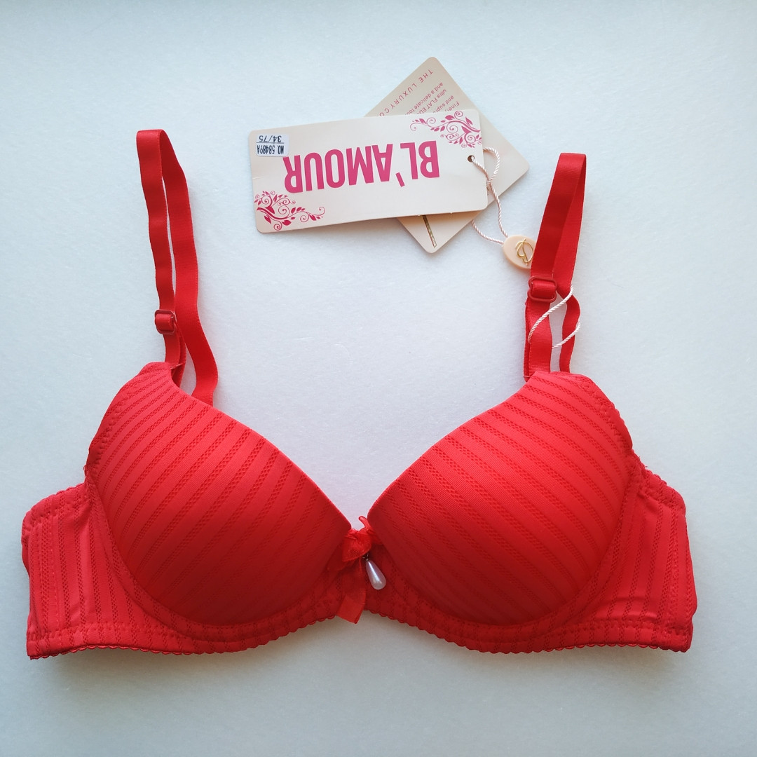 Червоний бюстгальтер на тонкому поролоні 80А, фото 1