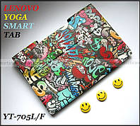 Молодежный чехол книжка Lenovo Yoga Smart Tab YT-X705L X705F Graffiti (Граффити)