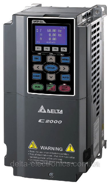 Перетворювач частоти Delta Electronics, 0,75 кВт, 3ф. 230В,векторний, c ПЛК, прямим упр. моментом, VFD007C23E