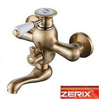 Змішувач для ванни, короткий ніс ZERIX Z3017-2 BRONZE (CHR-009)
