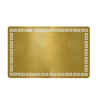 Визитка металлическая для сублимации (золото греческий орнамент) 0.32 мм