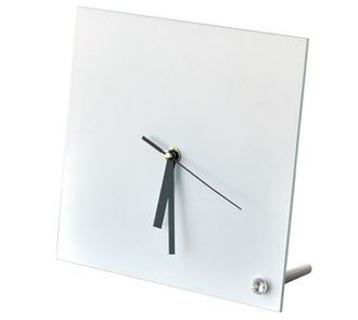Годинник скляний для сублімації настільний квадратний (20х20 см).