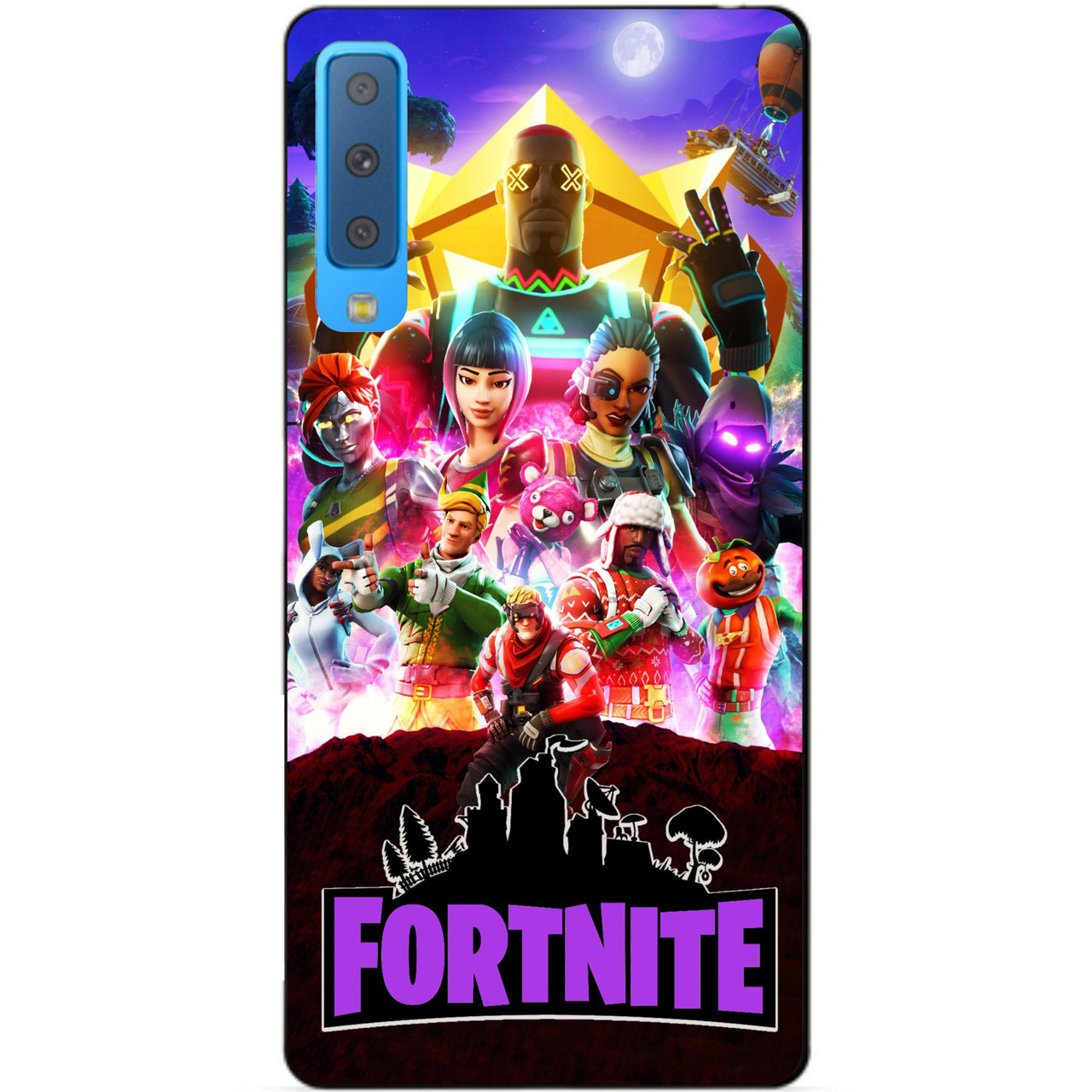 Силіконовий бампер чохол для Samsung A7 2018 Galaxy A750 з малюнком Fortnite