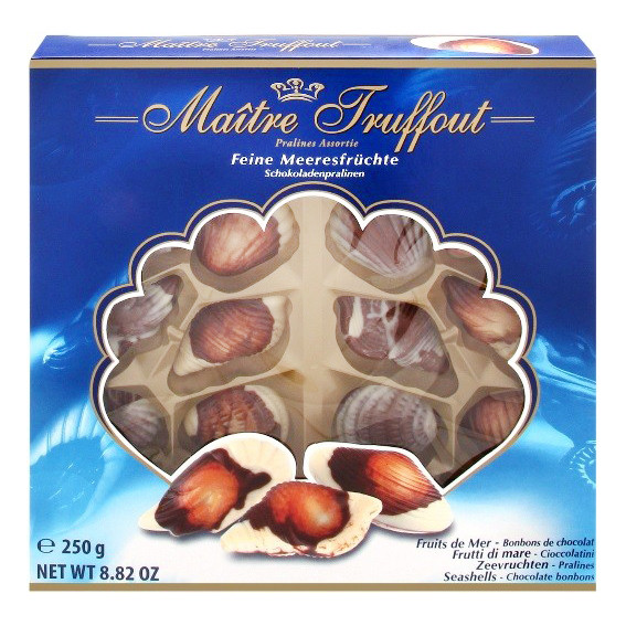Шоколадні цукерки (мушлі) в коробці Maitre Truffout feine Meeresfruchte, 250 г, Австрія