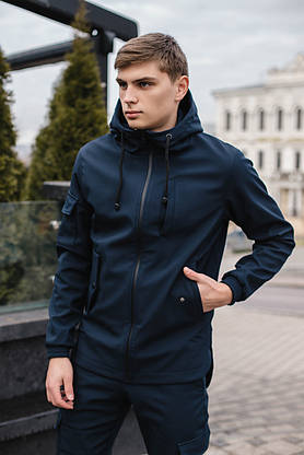 Чоловічий костюм синій демісезонний Intruder Softshell.Куртка чоловіча, штани утеплені, фото 2