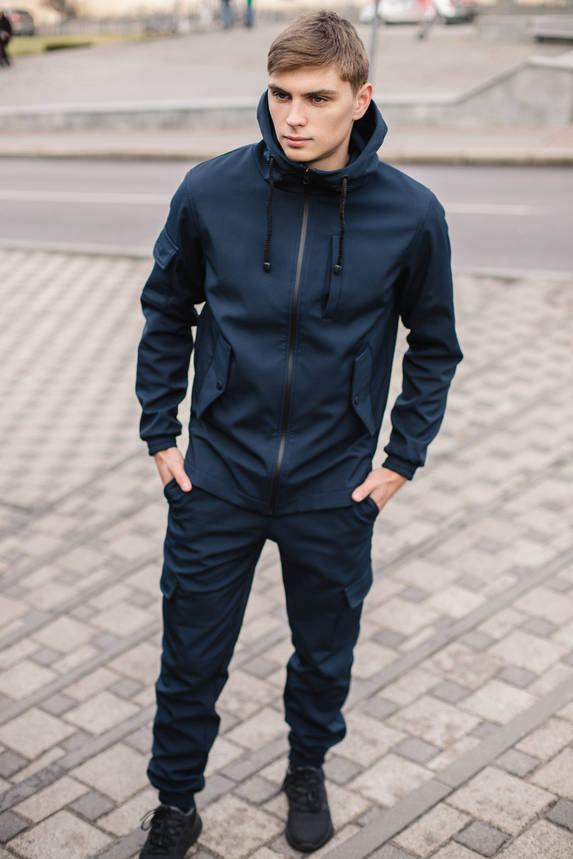Чоловічий костюм синій демісезонний Intruder Softshell.Куртка чоловіча, штани утеплені, фото 2