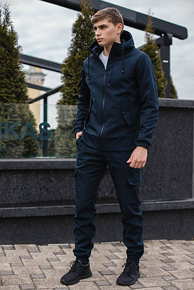 Чоловічий костюм синій демісезонний Intruder Softshell.Куртка чоловіча, штани утеплені, фото 3