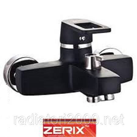 Змішувач для ванни довгий ніс ZERIX Z3030-6 BLACK EURO (CHR-009)