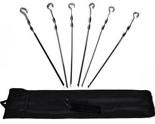 Набір сталевих хромованих шампурів у чохлі (6 шт.)