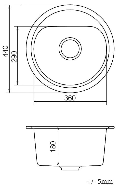 Мийка кварцова VANKOR Lira LMR 01.44 Black сифон автомат, фото 1