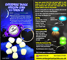 Штучна кукурудза Enterprise Tackle Niteglow Neon Green+Blue, В комплекті з ліхтариком