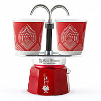 Подарунковий набір Bialetti Set Centenario: гейзерна кавоварка Mini Express (2 cup) + 2 кавових чашки