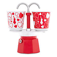 Набір для кави на 2 персони подарунковий Bialetti Set Cuore для любителів кави