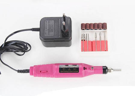 Машинка для манікюру педикюру полірування нігтів фрезер HLV MM 300 Pink, фото 2