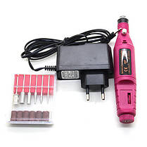 Машинка для манікюру педикюру полірування нігтів фрезер HLV MM 300 Pink, фото 2
