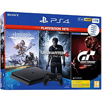 Sony PlayStation 4 Slim 1TB (Black) + GRAN TURISMO SPORT + HORIZON: ZERO DAWN + UNCHARTED 4