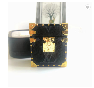 Протиударний чохол - Airpods Apple. Пластик. Louis Vuitton 3 (чорний з темно-сірим)
