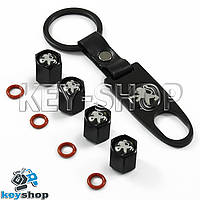 Набір ковпачків для ніпеля (чорні) з логотипом Пежо (Peugeot)