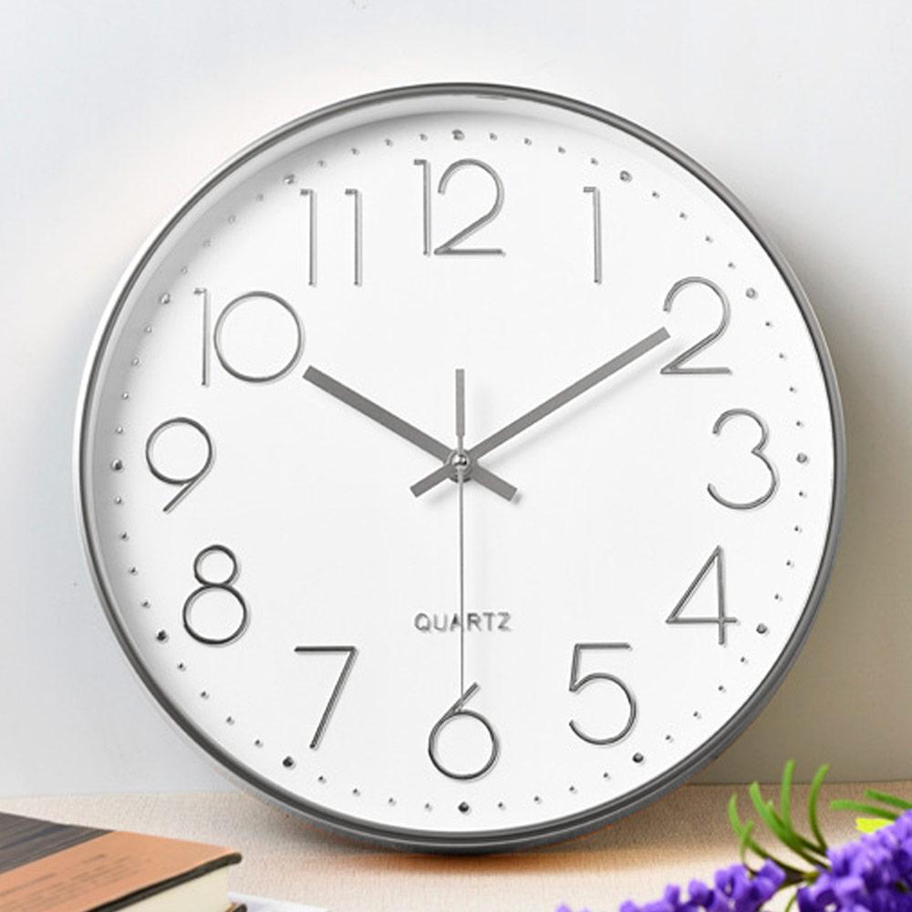Настінний годинник безшумний Losso Premium Silver CW-30 - Білі