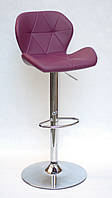 Барний стілець Інвар пурпурний 61 кожзам + хром, Invar БАР CH - Base, стілець візажиста