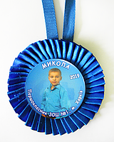 Медаль закатная на ленте "Первоклассник" именная с фото