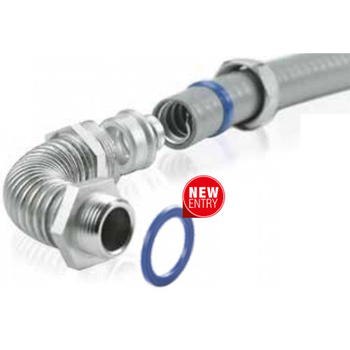 Муфта гнучка металорукава D 10мм M16x1.5 E2K53141 AM MF (гнучкий з'єднувач "тато", латунь)