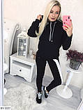 Зимовий костюм жіночий із тринитки на флісі з лампасом, фото 2