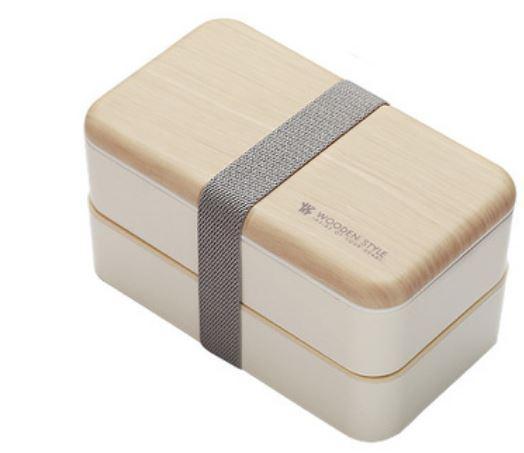Ланч бокс подвійний Wooden Style MHZ WS-001 1200мл, бежевий