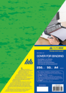 Обкладинка для палітурки, А4, картон 250г/м2, фактура "під шкіру", синя, по 50 шт. в упаковці Зелений