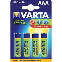 Аккумулятор ААА аккумуляторные батарейки Varta 800 mAh 4 шт