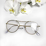 Іміджеві окуляри в золотистій оправі, фото 5