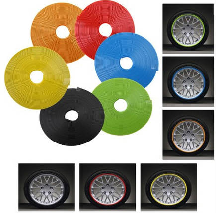 Захисна стрічка - молдинг на литі диски Wheel Pro / Зелена / 7,6 м, фото 3