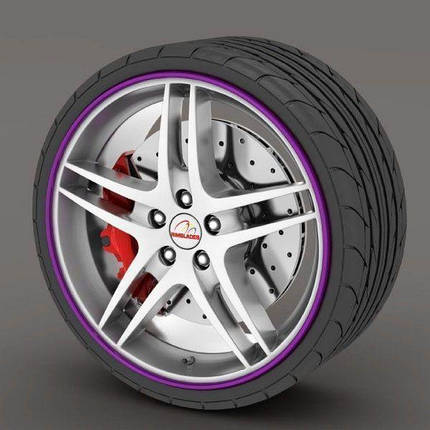 Захисна стрічка - молдинг на литі диски Wheel Pro / Фіолетова / 7,6 м, фото 2